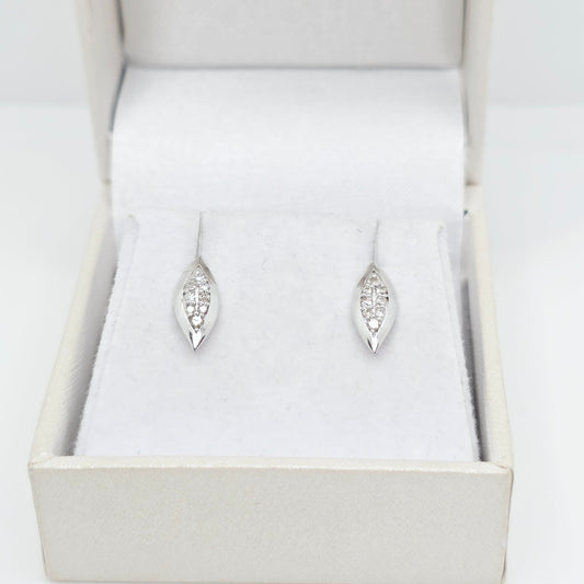 עגילי זהב לבן 0.11 קראט