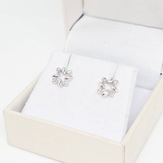 עגילי זהב לבן 0.15 קראט