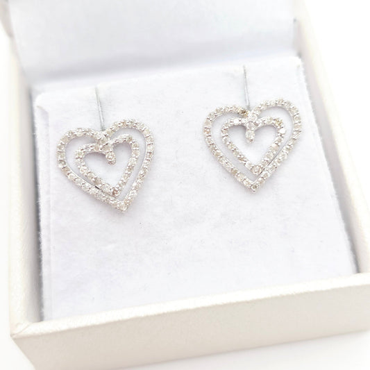 עגילי לב בלב 0.41 קראט